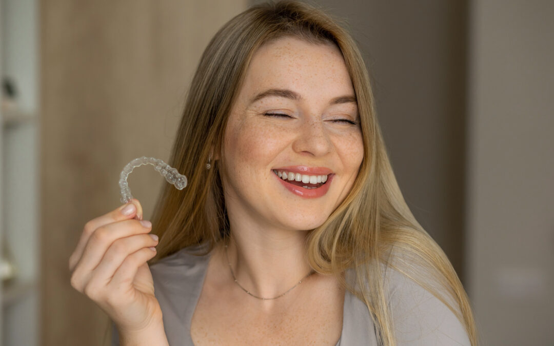 Woman showing us her straightened teeth with orthodontic treatment in Timnath